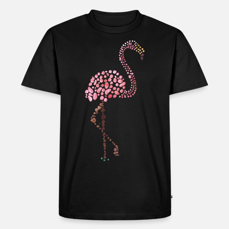 rosa Flamingo - Männer Premium Bio T-Shirt - Schwarz