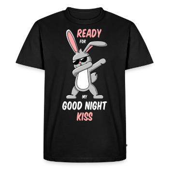 Dabbing Rabbit Good Night Shirt - Men's Premium Organic T-Shirt - black - Front - Nico (187cm)