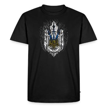 Armoiries de l’Ukraine (Tryzub) - T-shirt Premium bio Homme - noir - Devant - Nico (187cm)