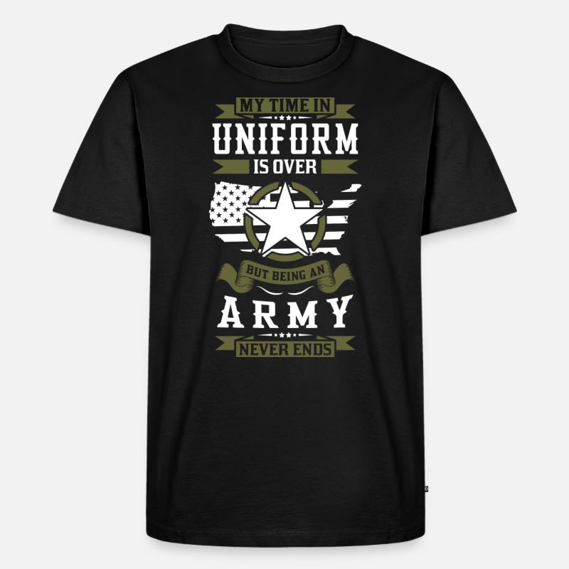 Die Armee endet nie - Männer Premium Bio T-Shirt - Schwarz