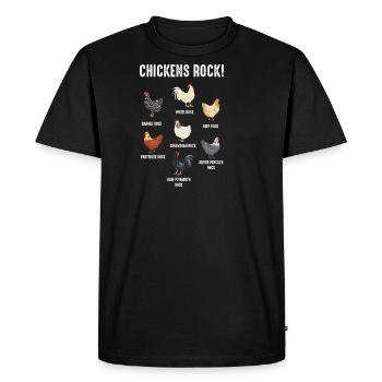 Types de poulets Éleveurs de poulets Cadeaux Agriculteurs Poulets - T-shirt Premium bio Homme - noir - Devant - Nico (187cm)