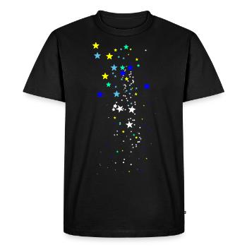 Étoiles colorées, étoiles, étoile, bleu, jaune - T-shirt Premium bio Homme - noir - Devant - Nico (187cm)