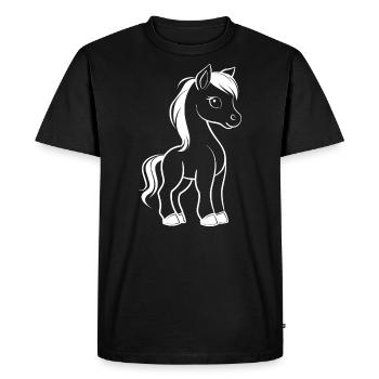 Poney - T-shirt Premium bio Homme - noir - Devant - Nico (187cm)