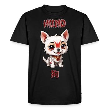 Chien - Astrologie - T-shirt Premium bio Homme - noir - Devant - Nico (187cm)