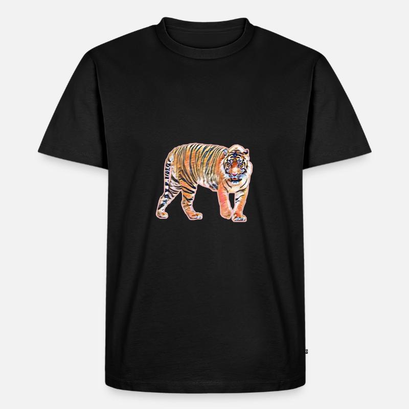Tiger - Männer Premium Bio T-Shirt - Schwarz
