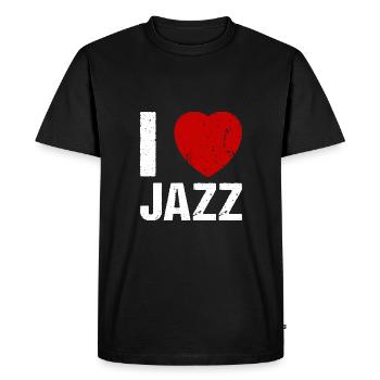 J’adore Jazz Heart Music - T-shirt Premium bio Homme - noir - Devant - Nico (187cm)