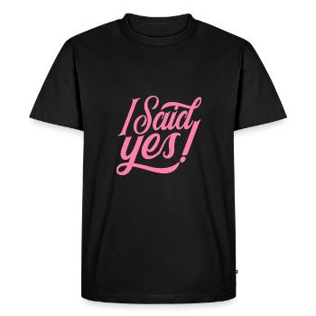 J’ai dit oui Fiancés Fiancés - T-shirt Premium bio Homme - noir - Devant - Nico (187cm)