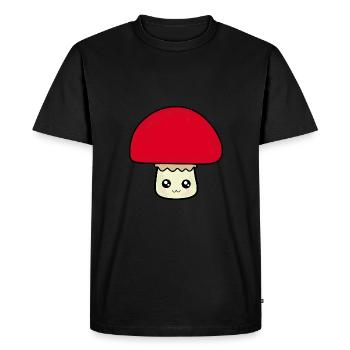 Champignon Kawaii Kawaii Chibi Nourriture Kawaii - T-shirt Premium bio Homme - noir - Devant - Nico (187cm)