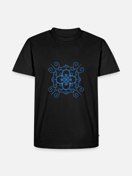Mandala style - Blue - Men's Premium Organic T-Shirt - black