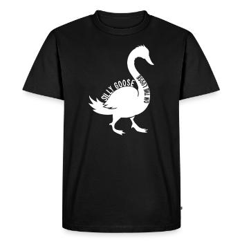Silly goose on the loose - Men's Premium Organic T-Shirt - black - Front - Nico (187cm)