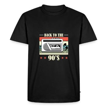 Walkman Retour aux années 90 - Idée cadeau - T-shirt Premium bio Homme - noir - Devant - Nico (187cm)