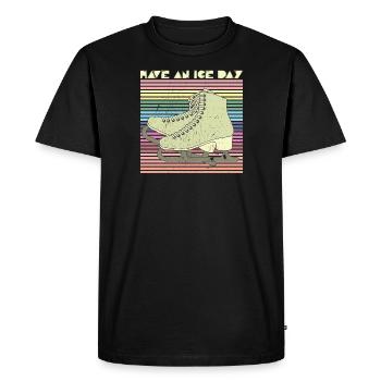 Patin à glace Patinoire Sport d'hiver - T-shirt Premium bio Homme - noir - Devant - Nico (187cm)