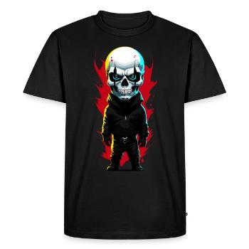 Petit homme avec crâne - T-shirt Premium bio Homme - noir - Devant - Nico (187cm)