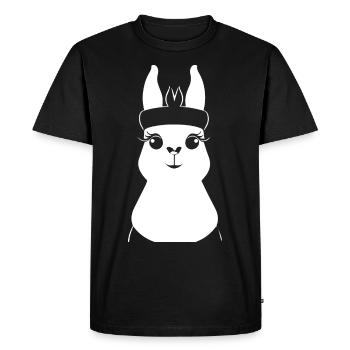 Funny Llama Silhouette Cheeky Fun Llamas - Men's Premium Organic T-Shirt - black - Front - Nico (187cm)