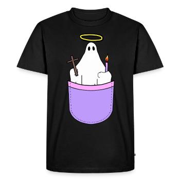 Saint- Religieux Halo Sac fourre-tout - T-shirt Premium bio Homme - noir - Devant - Nico (187cm)