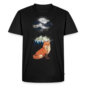 Fox Foxes Forest Nature Mountains Mountains - Men's Premium Organic T-Shirt - black - Front - Nico (187cm)