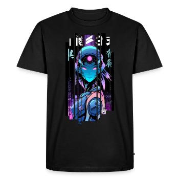 Cyborg Woman Robot futuristique - T-shirt Premium bio Homme - noir - Devant - Nico (187cm)