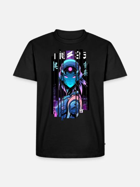 Cyborg Woman Futuristic Robot - Men's Premium Organic T-Shirt - black