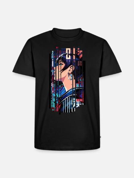 Futuristic Cyborg Woman - Men's Premium Organic T-Shirt - black