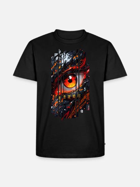 Cyborg Eyes Drachenmädchen - Männer Premium Bio T-Shirt - Schwarz