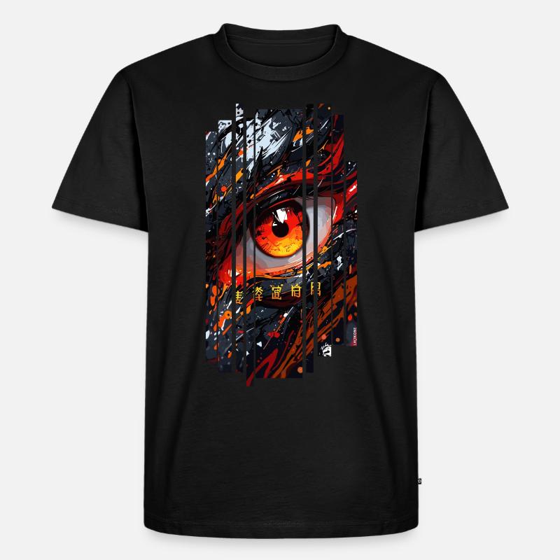 Cyborg Eyes Drachenmädchen - Männer Premium Bio T-Shirt - Schwarz