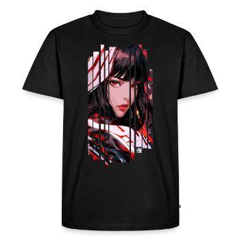 Cyborg Woman blanc kanji - T-shirt Premium bio Homme - noir - Devant - Nico (187cm)