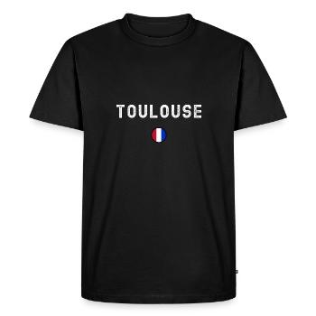 Toulouse - T-shirt Premium bio Homme - noir - Devant - Nico (187cm)