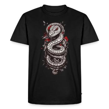 Art du tatouage japonais Serpent Design esthétique - T-shirt Premium bio Homme - noir - Devant - Nico (187cm)