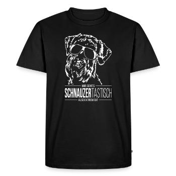 SCHNAUZERTASTISCH Riesenschnauzer Hundespruch Hund - Männer Premium Bio T-Shirt - Schwarz - Vorne - Nico (187cm)
