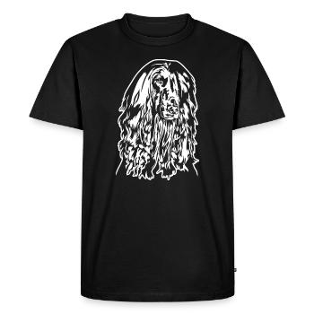 Lévrier AFGHAN Portrait du chien de Wilsign - T-shirt Premium bio Homme - noir - Devant - Nico (187cm)