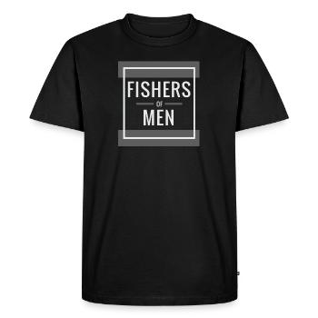 Pêcheur humain, Christian - T-shirt Premium bio Homme - noir - Devant - Nico (187cm)