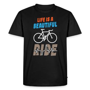 Life is Beautiful Ride - Men's Premium Organic T-Shirt - black - Front - Nico (187cm)