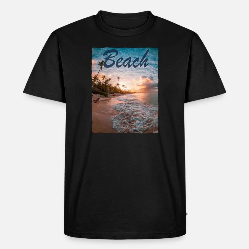 Beach - Männer Premium Bio T-Shirt - Schwarz
