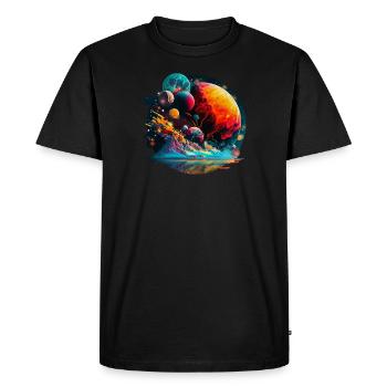Solar system alignment frenzy - Men's Premium Organic T-Shirt - black - Front - Nico (187cm)