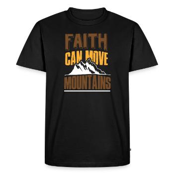 Faith can move mountains hiker gift - Men's Premium Organic T-Shirt - black - Front - Nico (187cm)