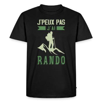 Je Peux Pas J'ai Rando - T-shirt Premium bio Homme - noir - Devant - Nico (187cm)