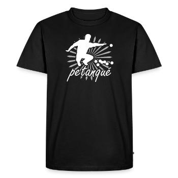 Motif de lancer de pétanque de joueur de boules - T-shirt Premium bio Homme - noir - Devant - Nico (187cm)