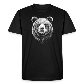 Bear Portrait Brown Bear Grizzly Bear - Men's Premium Organic T-Shirt - black - Front - Nico (187cm)