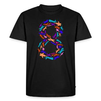 Birthday Boy 8 Years Airplane Airplanes - Men's Premium Organic T-Shirt - black - Front - Nico (187cm)