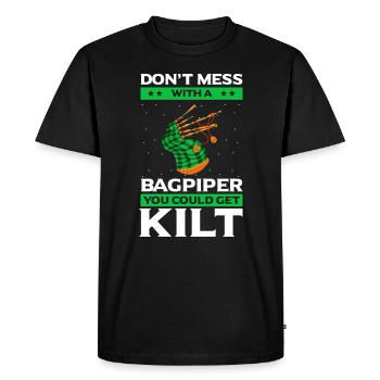 Bagpipe design for Scotland pride and bagpipes - Men's Premium Organic T-Shirt - black - Front - Nico (187cm)