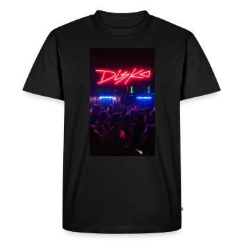 DISKO - belle disco à thème rétro Neon à la discothèque - T-shirt Premium bio Homme - noir - Devant - Nico (187cm)