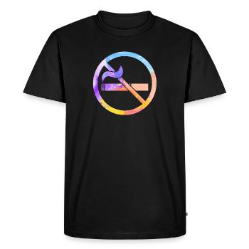Non fumeur - T-shirt Premium bio Homme - noir - Devant - Nico (187cm)
