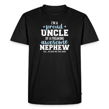 uncle - Men's Premium Organic T-Shirt - black - Front - Nico (187cm)
