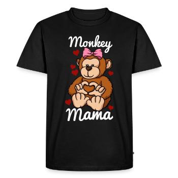 Singe Maman Coeur Singe Amour Singe Maman - T-shirt Premium bio Homme - noir - Devant - Nico (187cm)