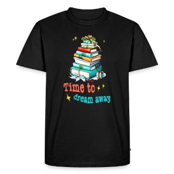 Time to dream away - Books for Christmas - Men's Premium Organic T-Shirt - black - Front - Nico (187cm)