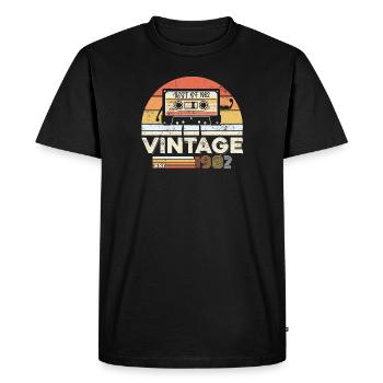 Vintage 1982 40ème Anniversaire Cadeau Quarante Ans - T-shirt Premium bio Homme - noir - Devant - Nico (187cm)