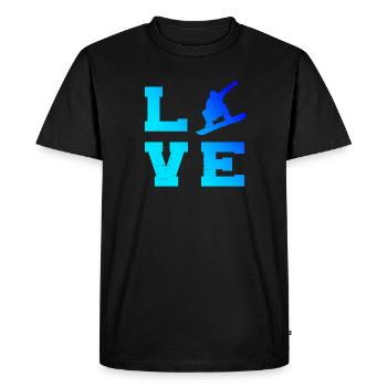 Sports d'hiver hommes snowboarder snowboard - T-shirt Premium bio Homme - noir - Devant - Nico (187cm)