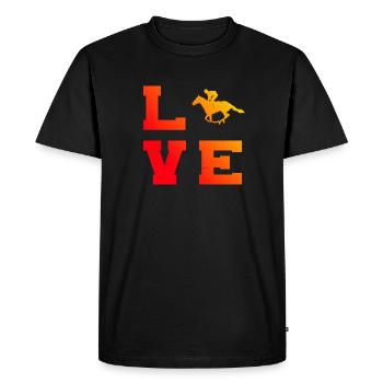 Saut d’obstacles pour femmes Équitation Équitation - T-shirt Premium bio Homme - noir - Devant - Nico (187cm)