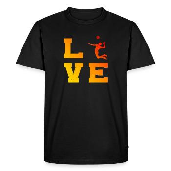 Volleyball de plage féminin - T-shirt Premium bio Homme - noir - Devant - Nico (187cm)