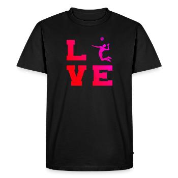 Joueuse de volleyball Beach Volley Volley Femmes - T-shirt Premium bio Homme - noir - Devant - Nico (187cm)